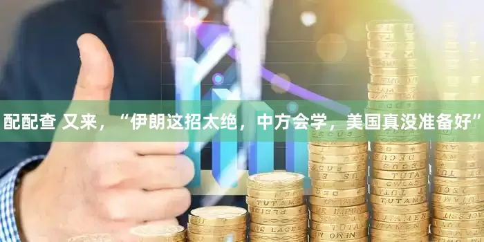配配查 又来，“伊朗这招太绝，中方会学，美国真没准备好”